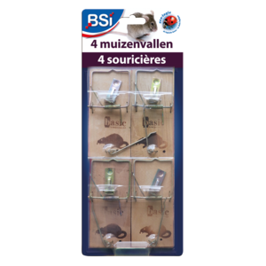 BSI Home & Garden care BSI Houten muizenvallen - 4 stuks - 64082 - 1