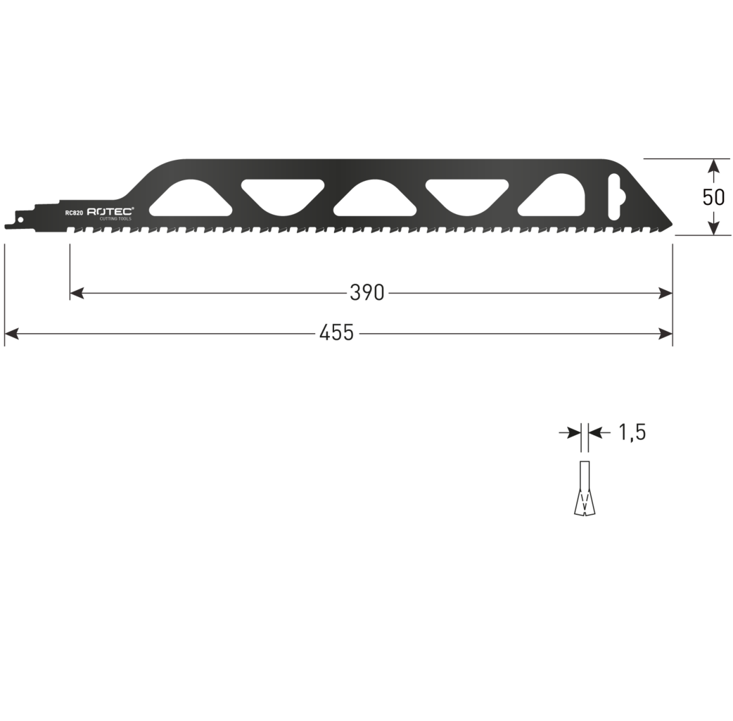 Rotec Rotec Reciprozaagblad RC820 / S2243HM - 455 mm - 525.0820