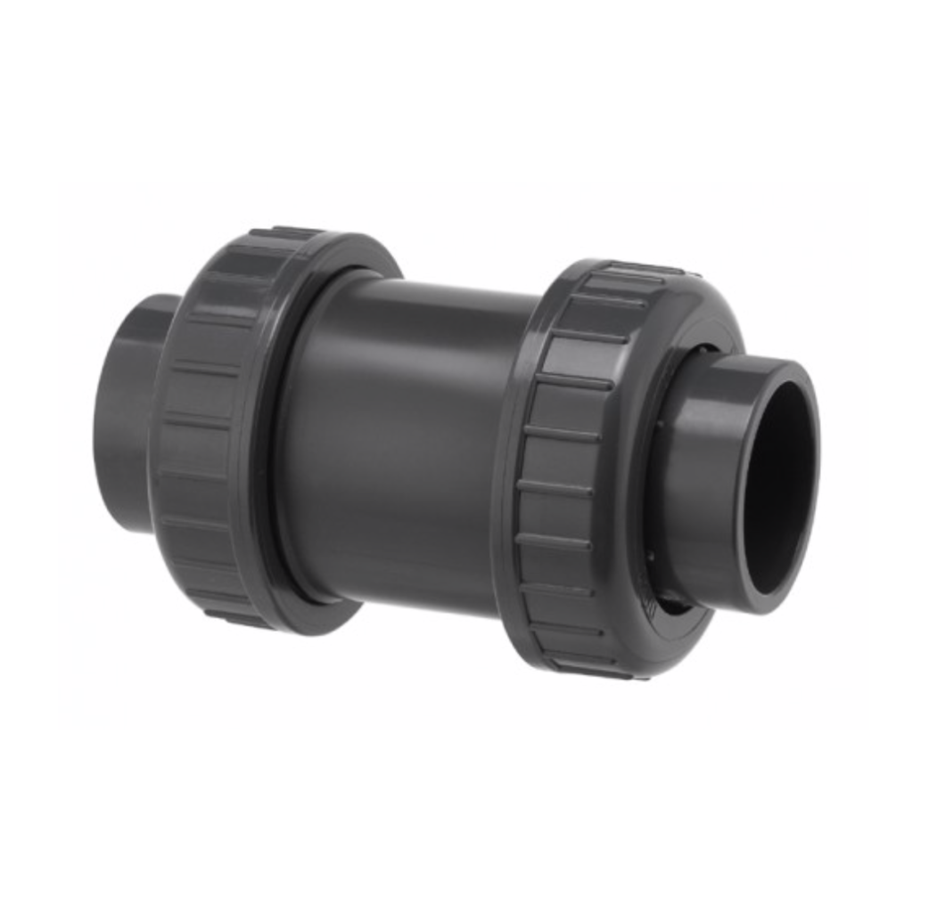 VDL PVC terugslagklep 2x lijm 16 bar grijs Hevutools.nl