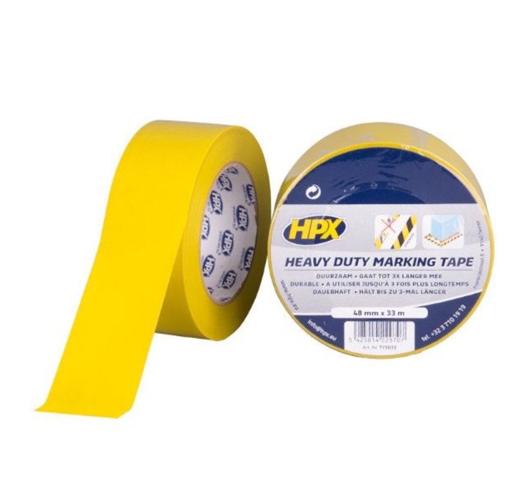 HPX tapes HPX zelfklevende markeringstape - geel - 48mm x 33 meter - TY5033