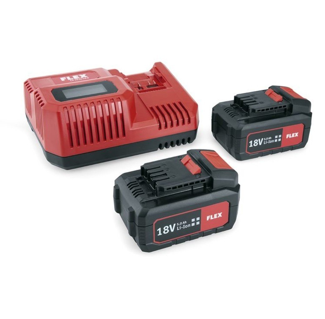 Flex powertools Flex P-Set 55 R Accupakket - 2x 18V, 5.0 Ah accu + snellader - 491349