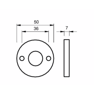 Ami deurbeslag Ami Afdekrozet profielcilinder rond tbv kastslot - geperst aluminium zwart - RZ RO PC BE - 1