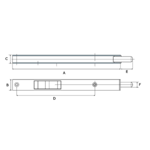 Dulimex Dulimex Bascule kantschuif type 822 - 200x17x15 mm - staal zwart gelakt - KSB-20017BE - 1