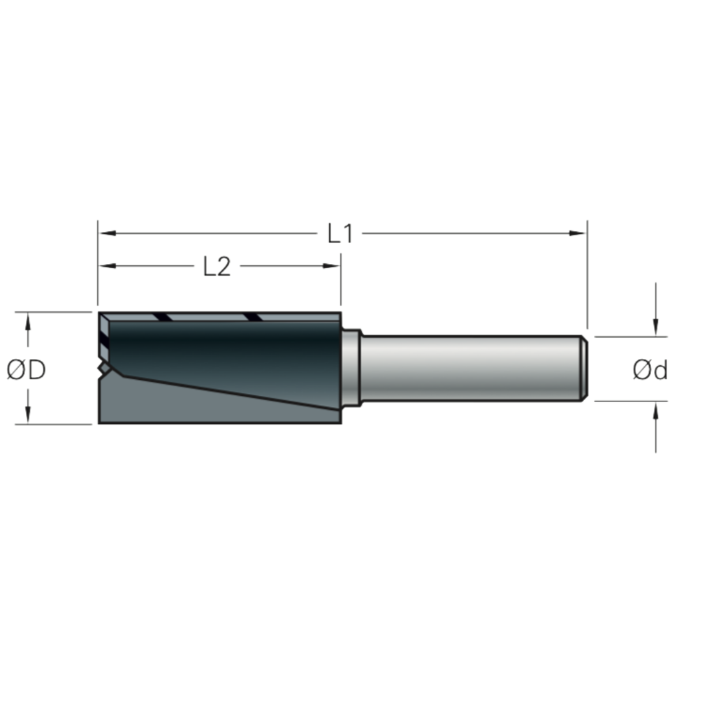 Stehle Stehle Hardmetalen groeffrees - Ø4 x 58 mm - met inboorsnede - 58502111