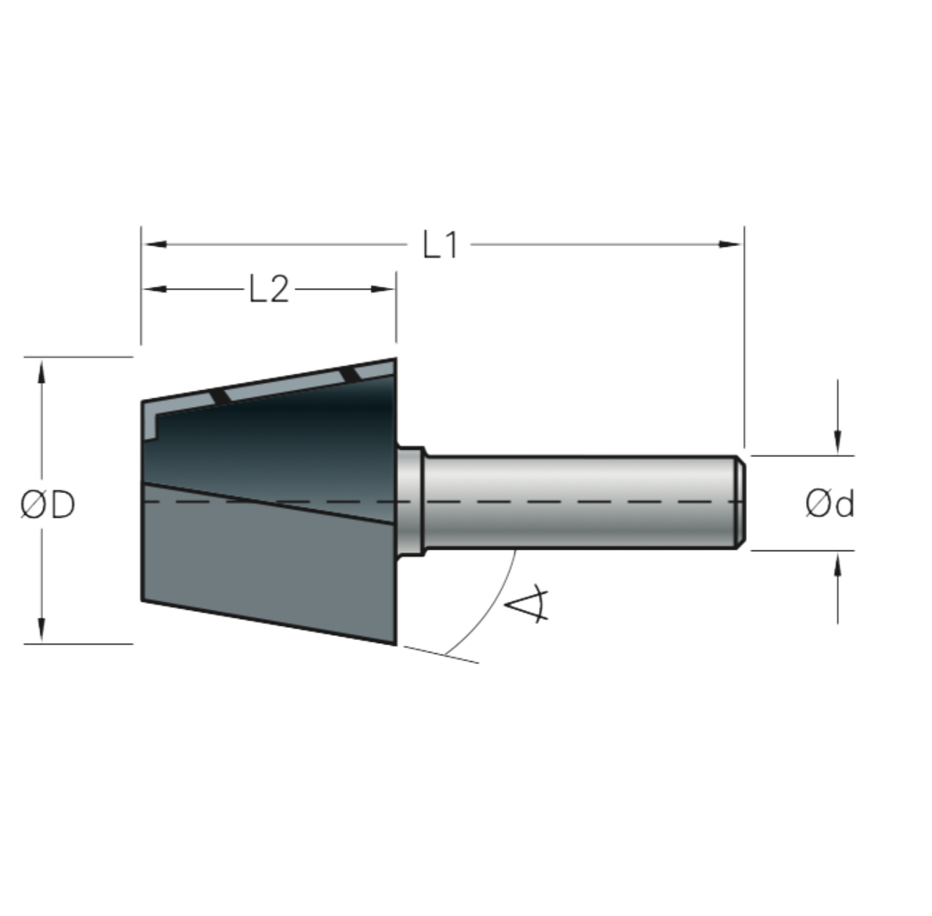 Stehle Stehle Hardmetalen Kantenfrees - fasefrees 10° - Ø24 x 45 mm - 50502254