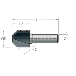 Stehle Stehle Hardmetalen Kantenfrees - fasefrees 22° - Ø12 x 42 mm - 50502263