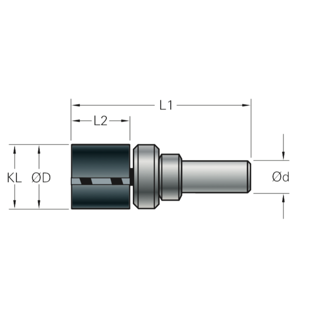 Stehle Stehle Hardmetalen Kantenfrees met aanlooplager boven - Ø12,7 x 69 mm - 58512018