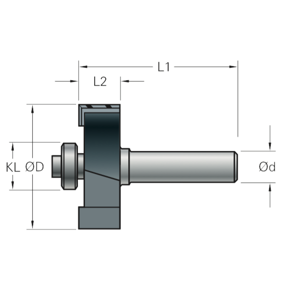 Stehle Stehle Hardmetalen Sponningfrees met aanlooplager onder - Ø31,8 x 57 mm - 58512014