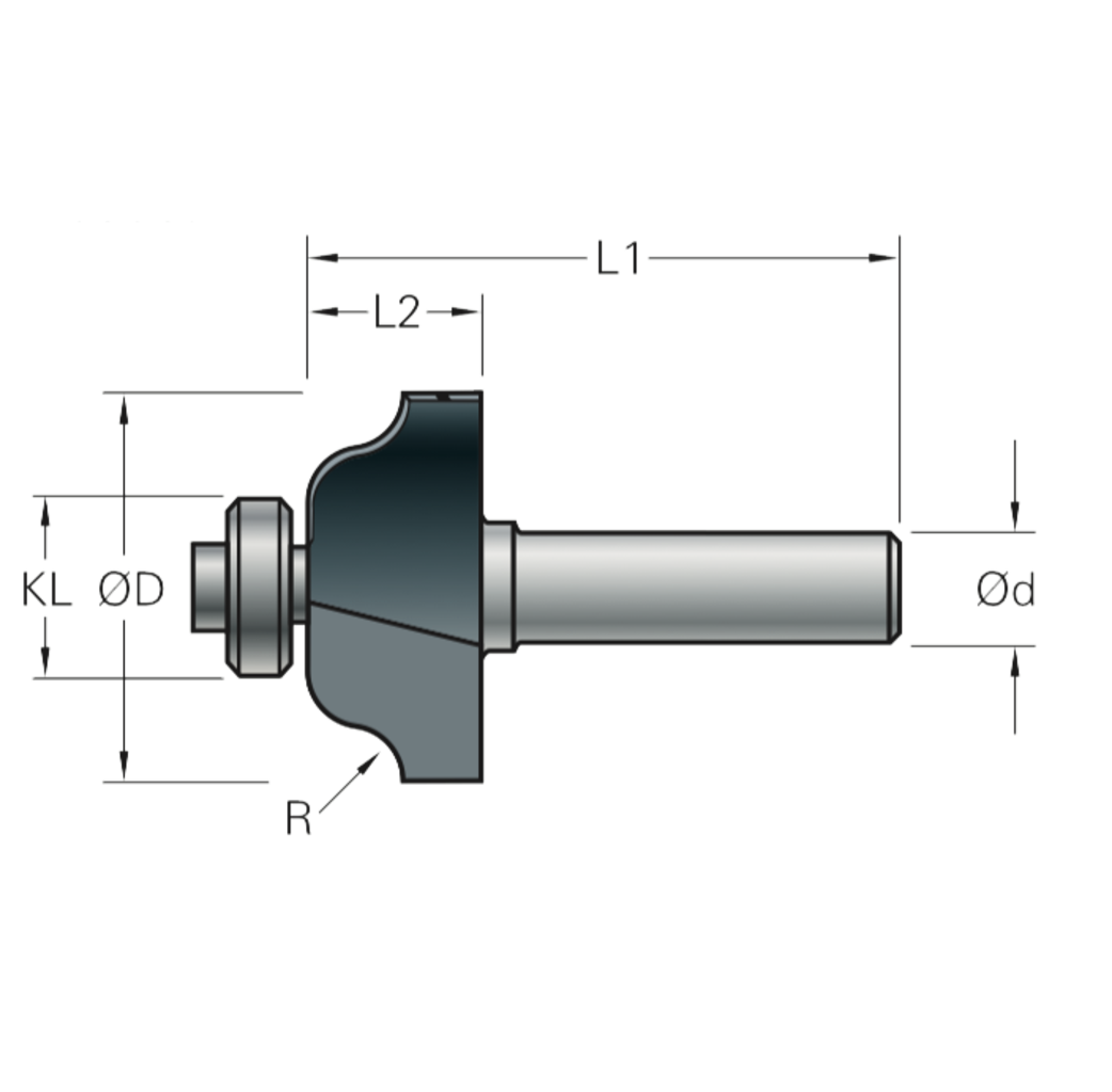 Stehle Stehle Hardmetalen Multiprofielfrees met aanlooplager - Ø28,5 x 44 mm, R=4,8 mm - 50512084