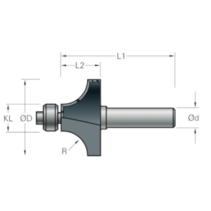 Stehle Stehle Hardmetalen Kwartfrees - afrondfrees met aanlooplager - Ø18,7 x 51 mm, R=3,0 mm - 58512096