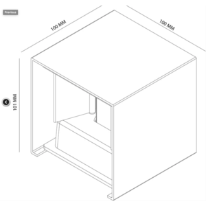 Tronix Tronix Wandlamp Cube dimbaar - 6W - 10x10x10 cm - 2700K - zwart - 149-144 - 7