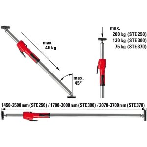 Bessey Bessey Plafondstempel STE met pompgreep - 207-370 cm - max. 350 kg - 1