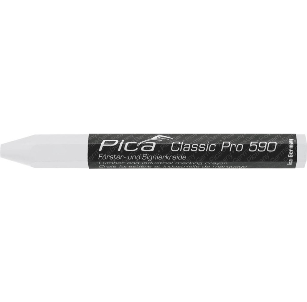 Pica Pica 590/52 Markeerkrijt PRO - Ø12x120 mm - wit - 12 stuks