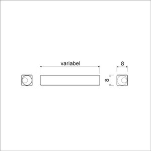 Ami deurbeslag Ami Dubbele quickstift tbv modular beslag - 8x120 mm - 1