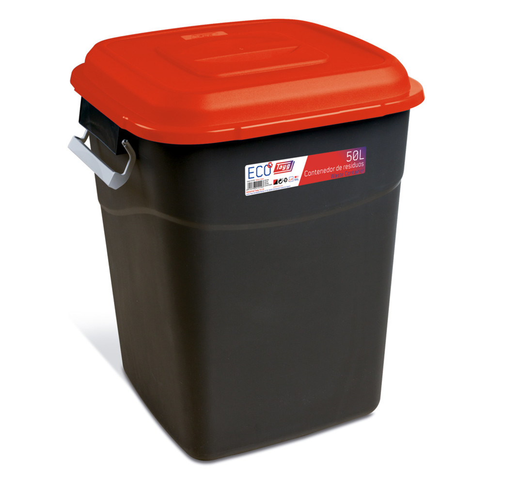Tayg Tayg Afvalcontainer - 50 liter - rood/ zwart - 412103
