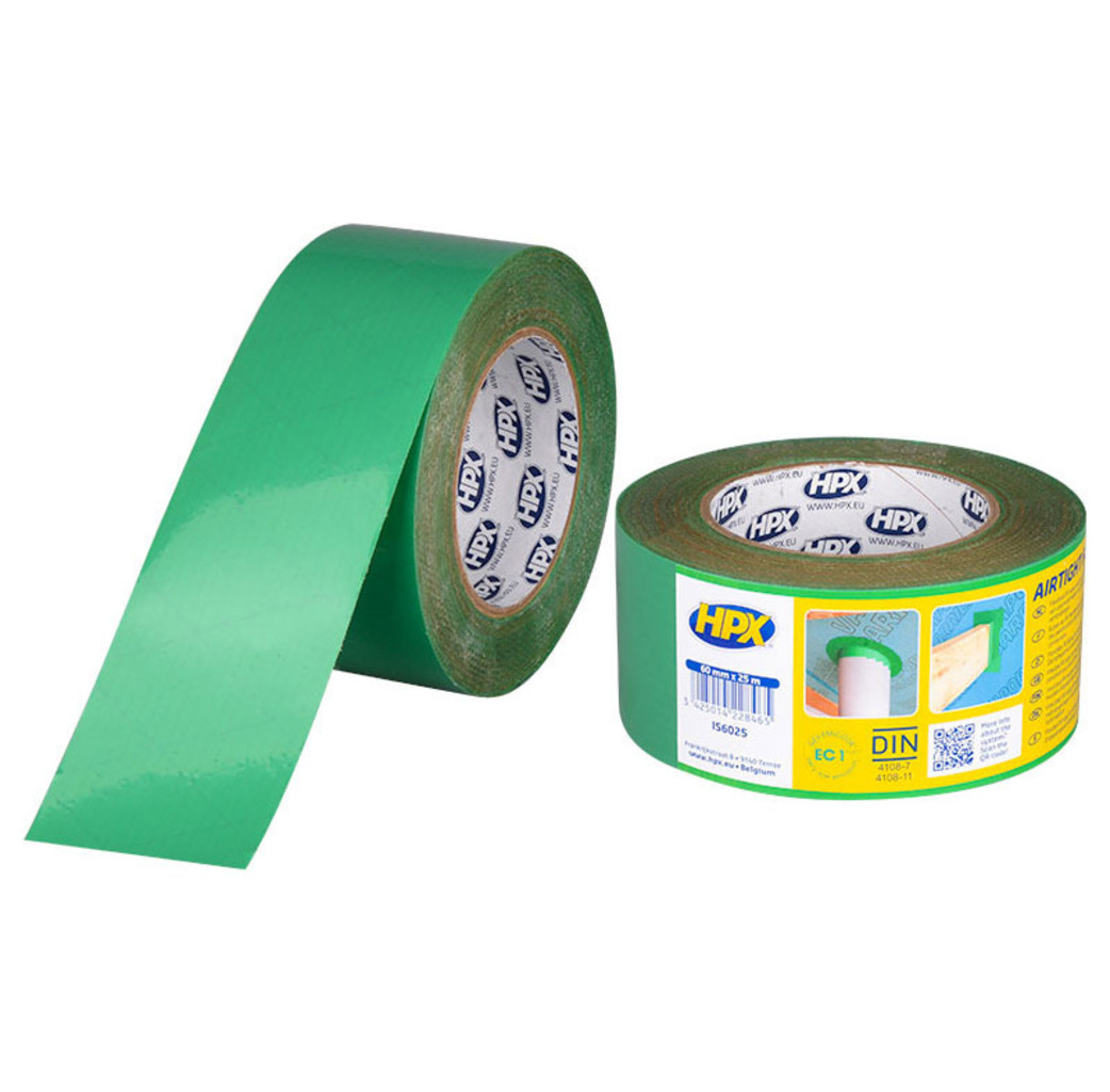 HPX tapes HPX Airtight flex Flexibele PE tape - 60 mm x 25 meter - groen - IS6025