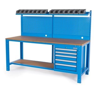 Huvema Huvema Werktafel met gereedschapswand en 5 laden - MDF werkblad - BL 5D 2000x700x1580 WB