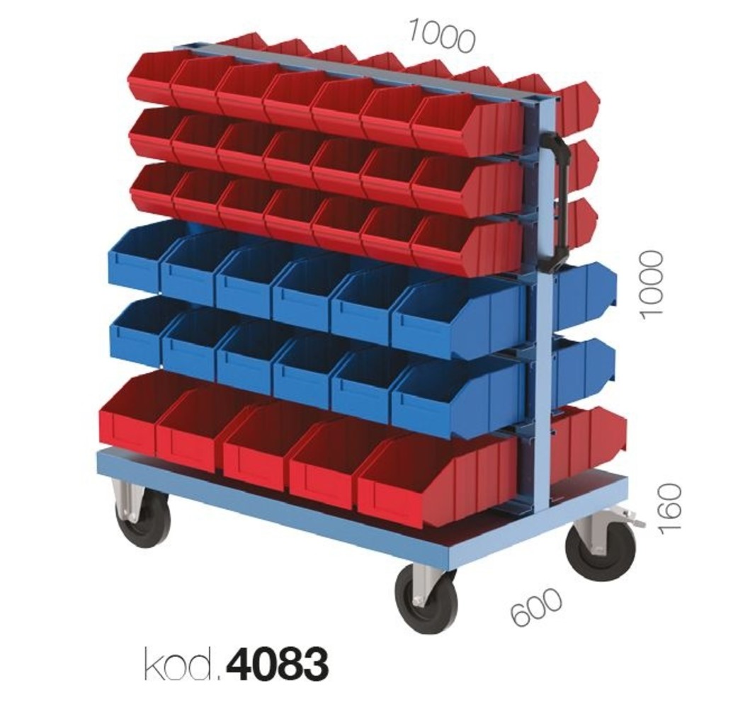 Huvema Huvema Verrijdbare bakkenstelling met 76 magazijnbakken - BL 600x1000x1160 TRM