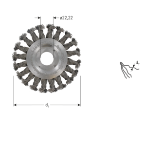 Rotec Rotec Rondborstel vlak - Ø115 t/m Ø180  mm - Getordeerd staaldraad - 0