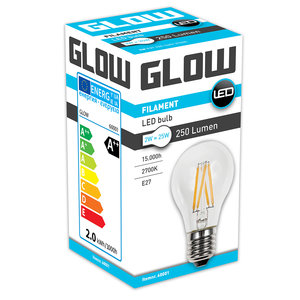 Glow Glow LED Filament normaal - 2W-25W - E27 - 2700K A60 250LM - niet dimbaar - 0