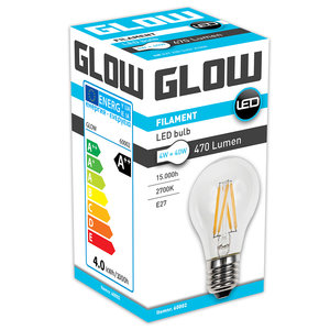 Glow Glow LED Filament normaal - 4W-40W - E27 - 2700K A60 470LM - niet dimbaar - 0