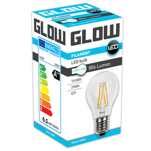 Glow Glow LED Filament normaal - 6.5W-60W - E27 - 2700K A60 806LM - niet dimbaar - 0