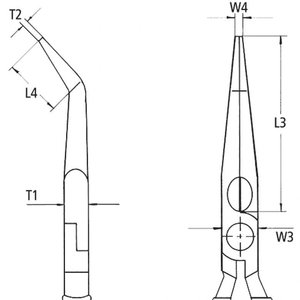 Knipex Knipex 26 22 200 Telefoontang gebogen - 200 mm - gepolijste kop - 3