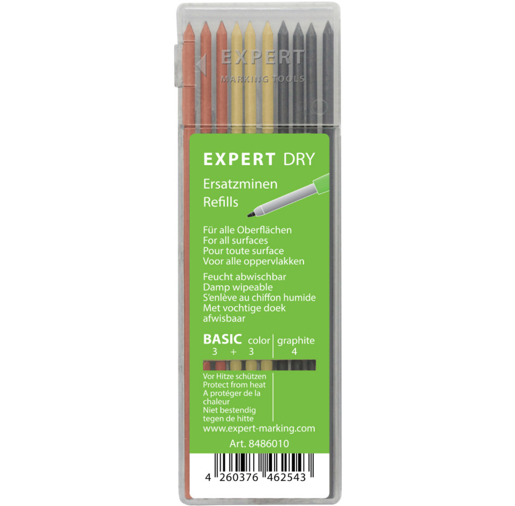 Expert Expert Dry Basic navulling - 4x grafiet, 3 geel en 3 rood - 10 stuks - 8486010