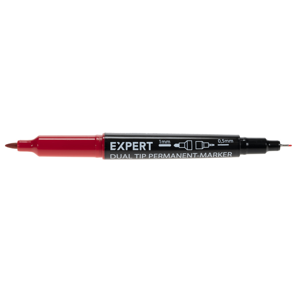 Expert Expert Dubbel Dual Tip permanent markeerstift - rood - 1,0 en 0,5 mm - 8432010