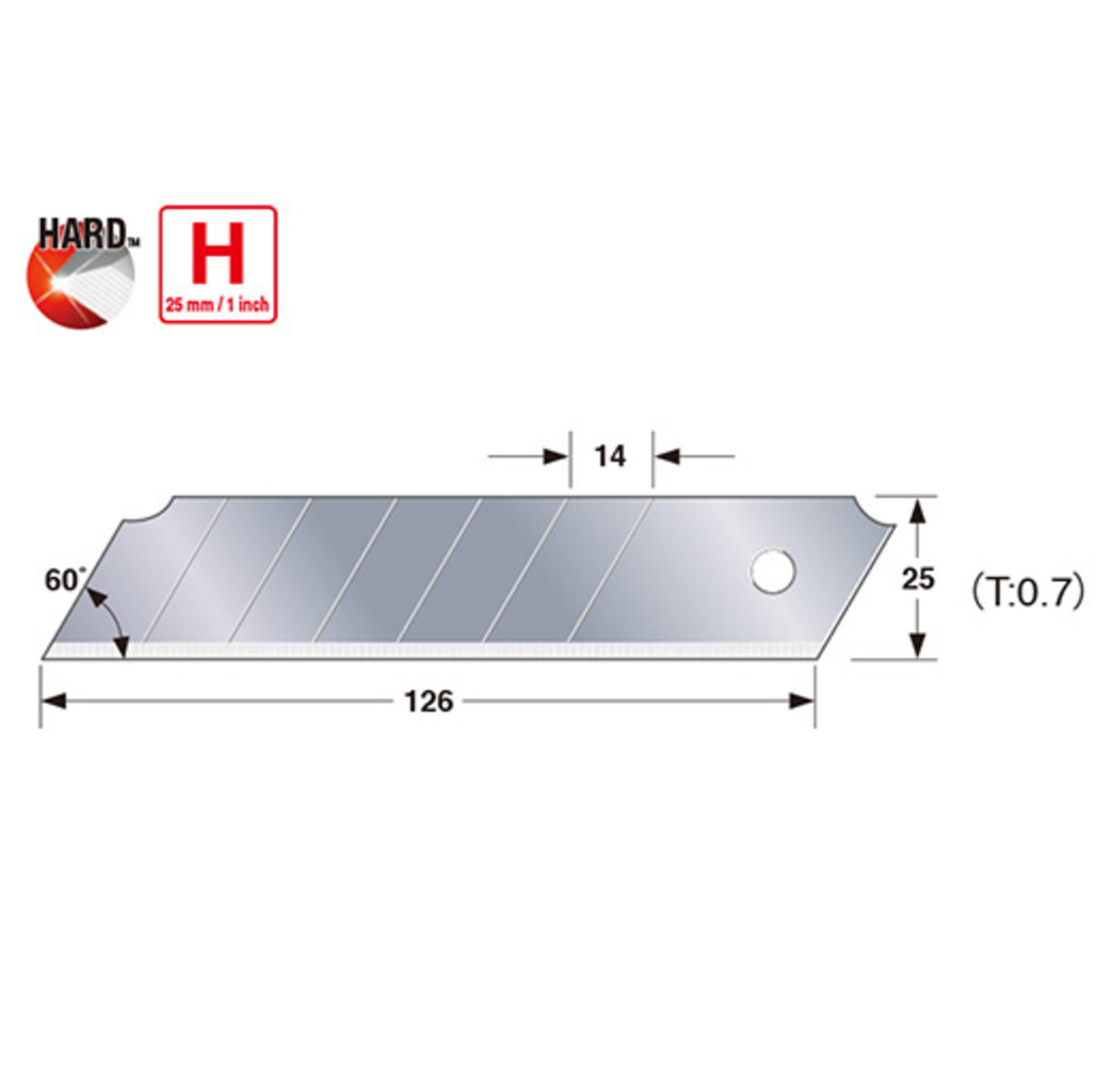 Tajima Tajima LCB-65 Rock Hard Blade™ H reserve afbreekmessen - 25 mm - 10 stuks