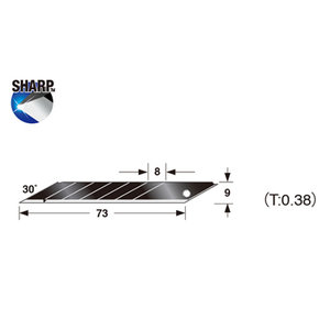 Tajima Tajima CB39RBH 30° Razar Black Blade™ reserve afbreekmessen - 9 mm - 10 stuks - 0