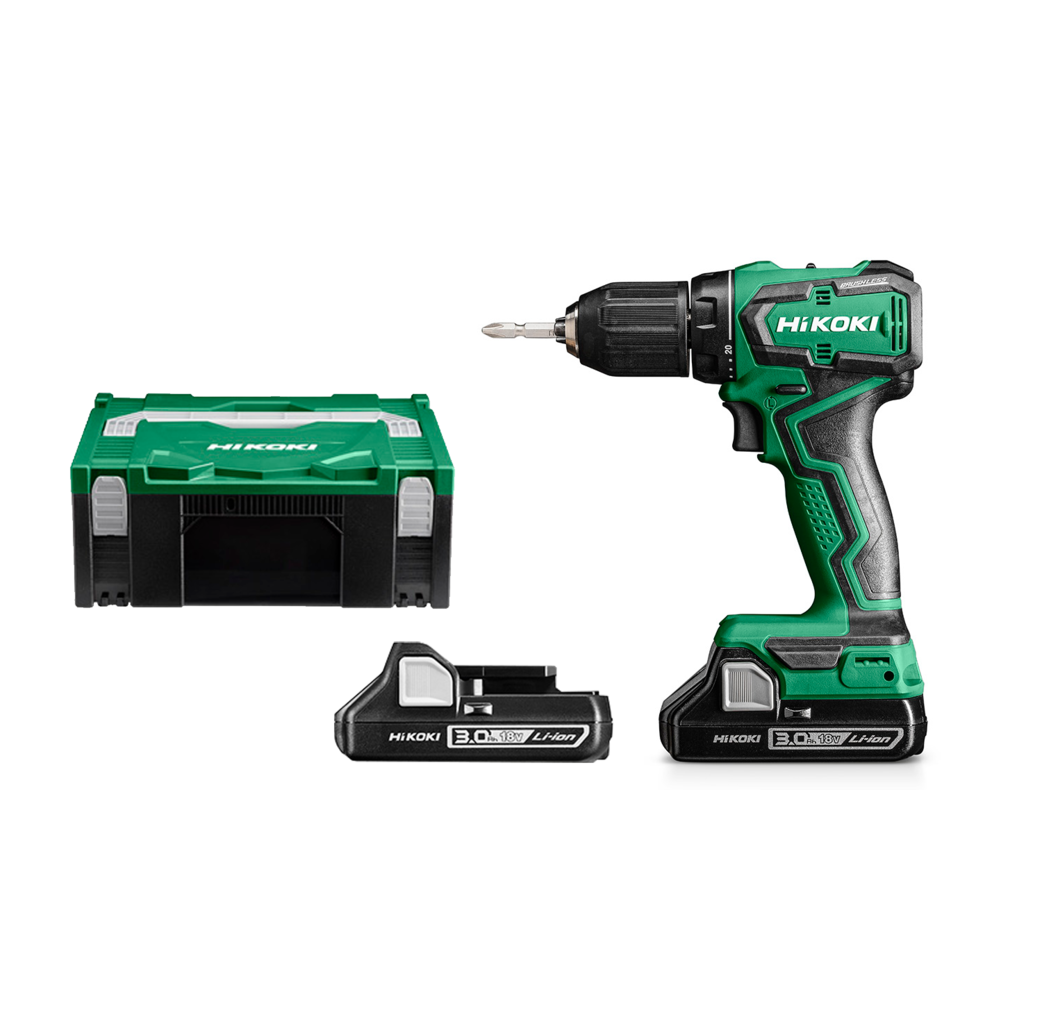 Hikoki powertools Hikoki DS18DDWQZ Accu boor- schroefmachine - 2x 18V, 3.0 Ah accu - 55 Nm - koolborstelloos - HSC II