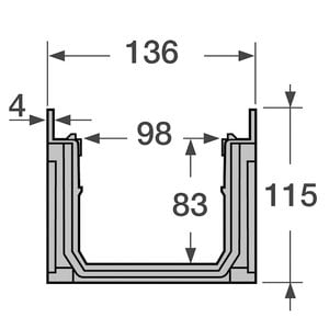 Nicoll Nicoll Connecto 100 Afvoergoot met polyamide maasrooster - 100 cm - klasse B - 121368 - 1