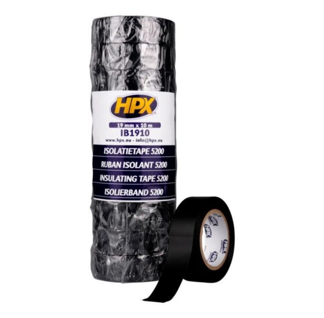 HPX tapes HPX PVC Isolatietape - 19 mm x 10 meter - zwart - IB1910