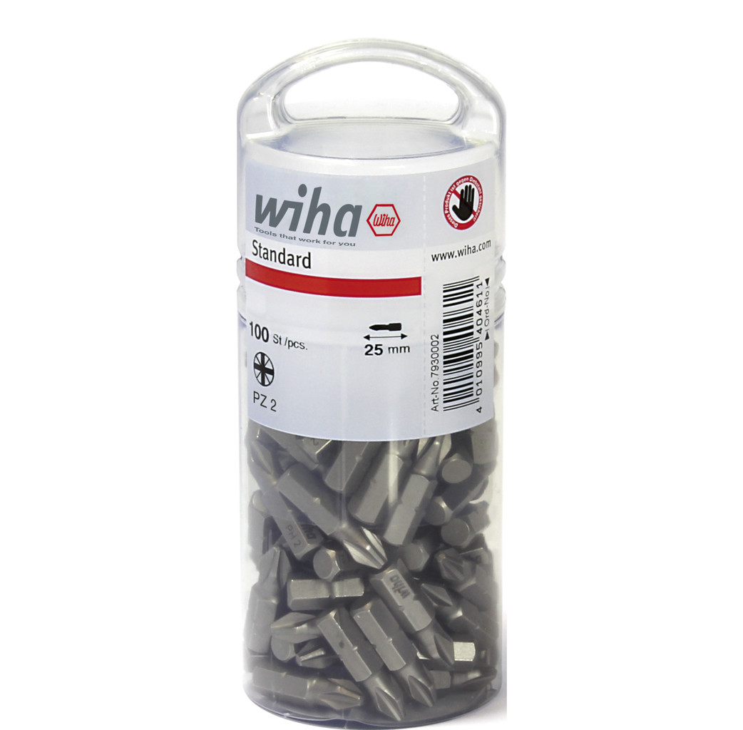 Wiha Wiha 7929ZPZ Bits standaard - PZ2 pozidriv - 25 mm - 1/4" - 100 stuks - 40462