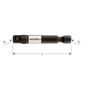 Rotec Rotec Adapter 1/4"- E6,3 naar 1/4" 4-kant met kogel - 50 mm - 820.00201 - 0