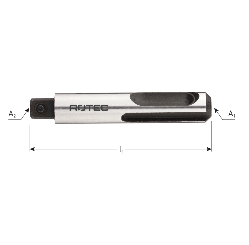 Rotec Rotec Adapter SDS-plus naar 1/4" 4-kant met stift - 60 mm - 820.00701