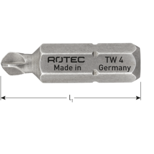 Rotec Rotec PRO Bit TW4 - 25 mm - TW (Tri-Wing) - 2 stuks - 815.00042 - 1