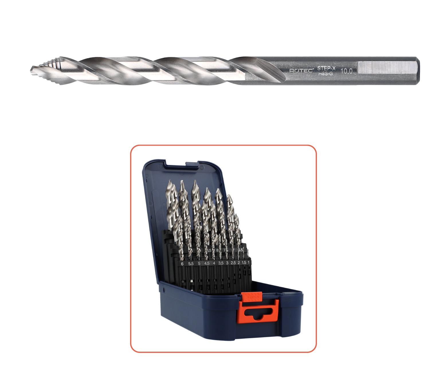 Rotec STEPX HSSG Spiraalborenset Ø113 mm 25 delig 900.0071