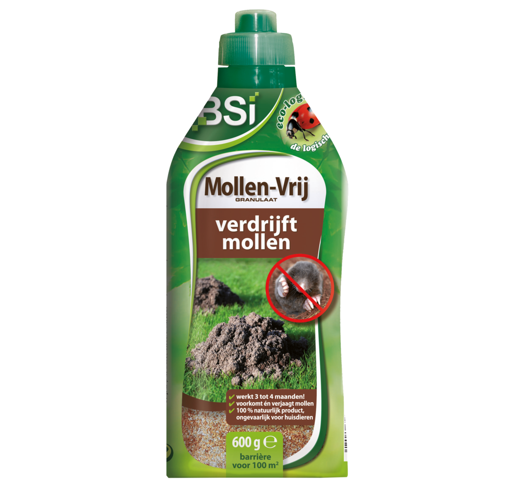 BSI Home & Garden care BSI Mollen-vrij afweermiddel - strooigranulaat - 600 gram / 100m²- 50611