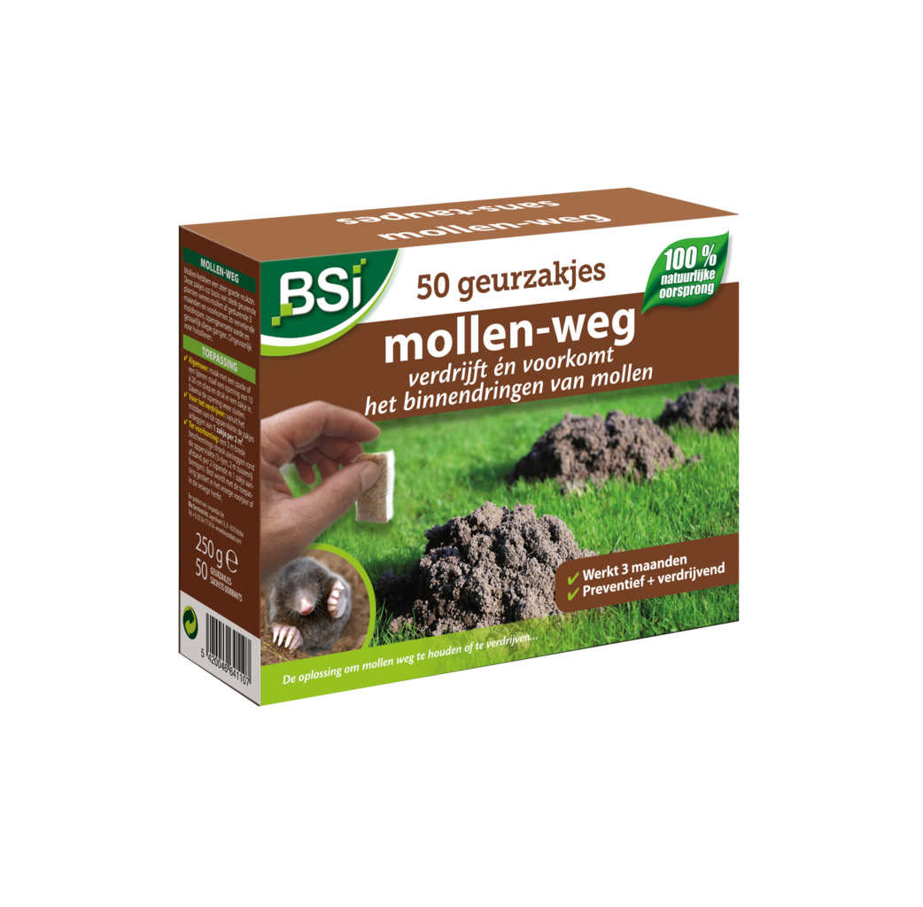 BSI Home & Garden care BSI Mollen weg wateroplosbare geurzakjes - 50 stuks / 100m² - 64110