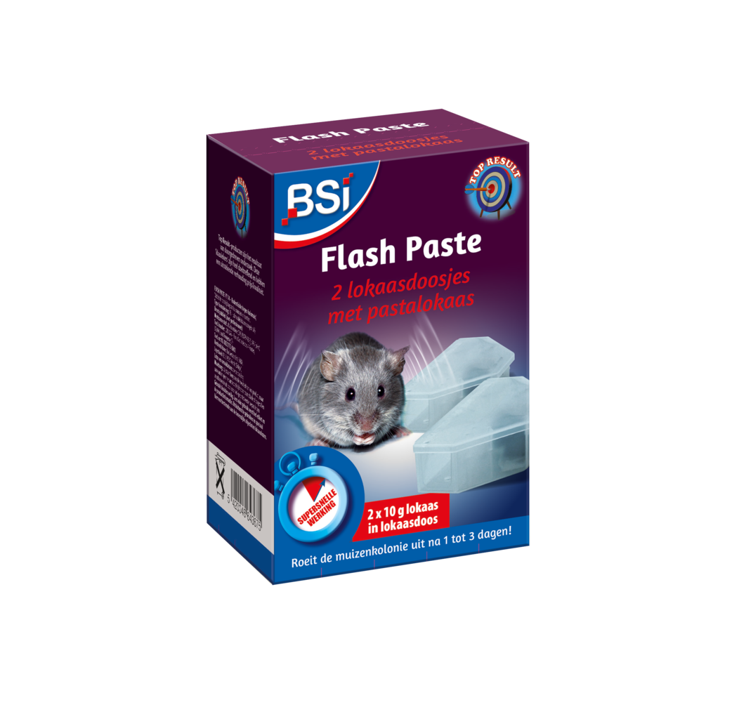 BSI Home & Garden care BSI Muizenlokdoos met Flash Paste pastalokaas - 2 doosjes met 20 gram lokaas - 64367