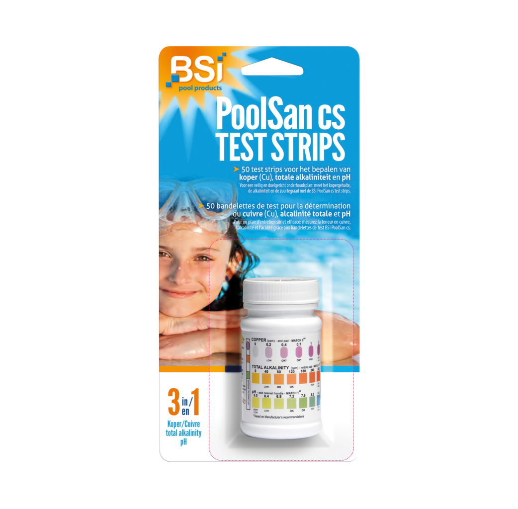 BSI Pool & Spa care BSI PoolSan CS 3-in-1 Test strips - 50 stuks - 64451