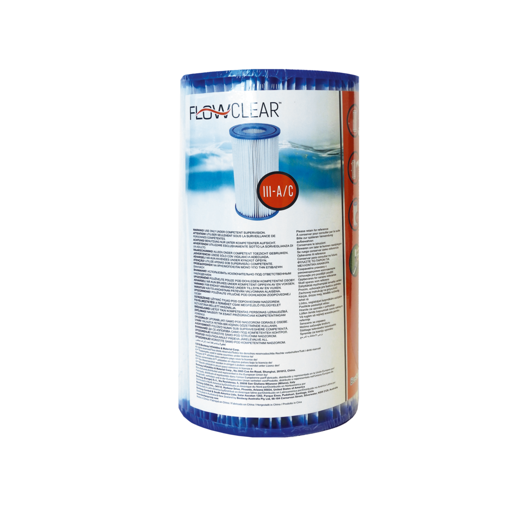 Bestway Bestway Flowclear Type 3 filter - Ø106x203 mm - 2 stuks - 91822aBestway Flowclear Type 3 filter - Ø106x203 mm - 91822