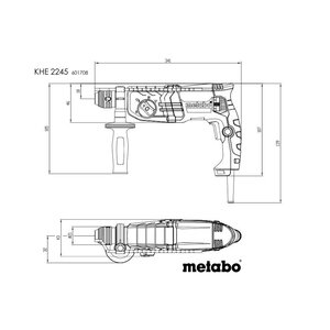 Metabo Metabo KHE 2245 combihamer SDS-plus - 750W - 2,2J - in koffer - 601708500 - 3