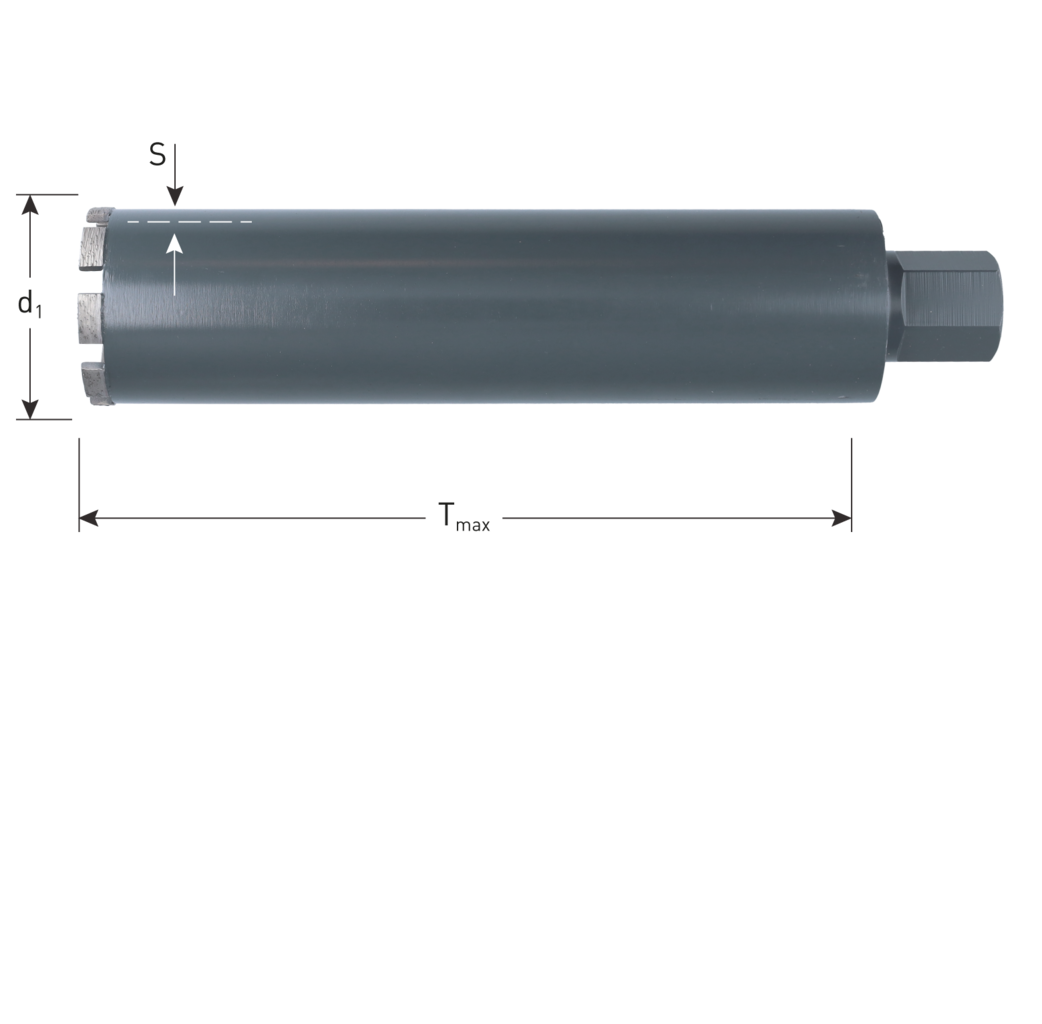 Rotec Rotec 776 Diamantboor droog - 1 1/4" (F) - Ø27x400 mm - 3 segmenten - 776.0272