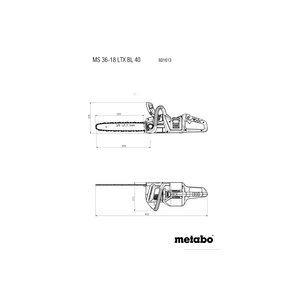 Metabo Metabo MS 36-18 LTX BL 40 accu kettingzaag body - 18V - 400 mm - in doos - 601613850 - 1