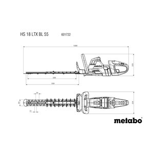 Metabo Metabo HS 18 LTX BL 55 accu heggenschaar body - 18V - 550 mm - in doos - 601722850 - 1