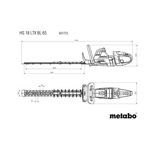 Metabo Metabo HS 18 LTX BL 65 accu heggenschaar body - 18V - 650 mm - in doos - 601723850 - 1