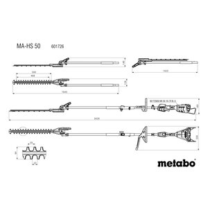 Metabo Metabo MA-HS 50 heggenschaar opzetstuk - 480 mm - 601726850 - 3